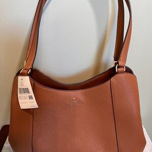 Kate Spade Brown Leather Shoulder Bag with Structured Design